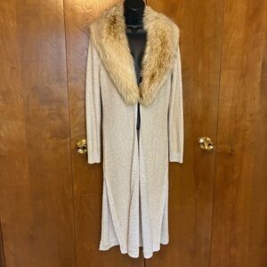 White House Black Market Duster Cardigan with Gold Sequins Accents